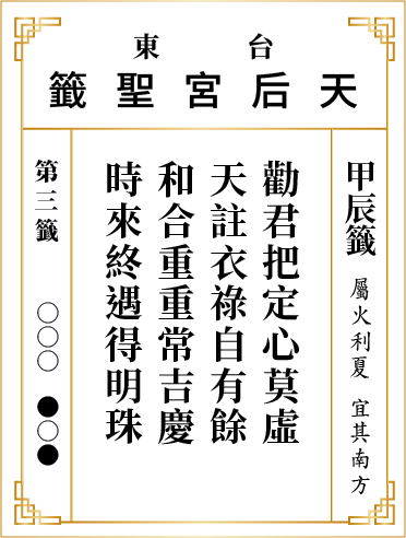 第三籤 甲辰