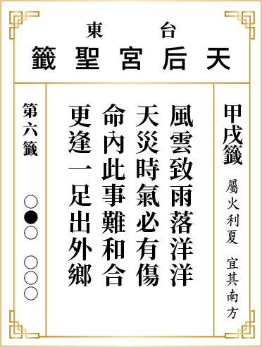 第六籤 甲戌