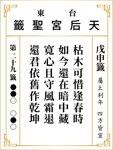 第二十九籤 戊申