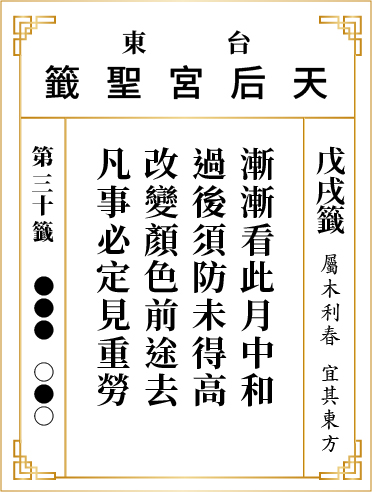第三十籤 戊戌